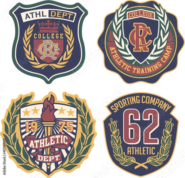 Fototapeta Athletic department vector badges