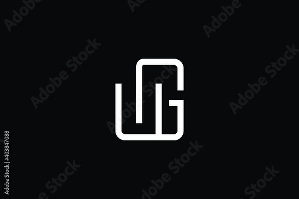 Fototapeta WG logo letter design on luxury background. GW logo monogram initials letter concept. WG icon logo design. GW elegant and Professional letter icon design on black background. W G GW WG