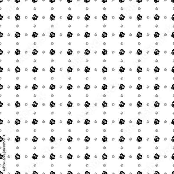 Fototapeta Square seamless background pattern from geometric shapes are different sizes and opacity. The pattern is evenly filled with black mittens symbols. Vector illustration on white background