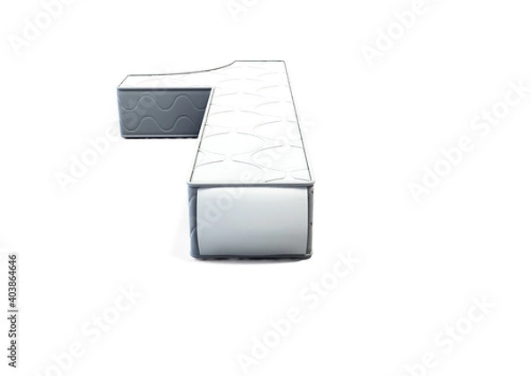 Obraz A illustration 3D of a mattress in the shape of number 1
