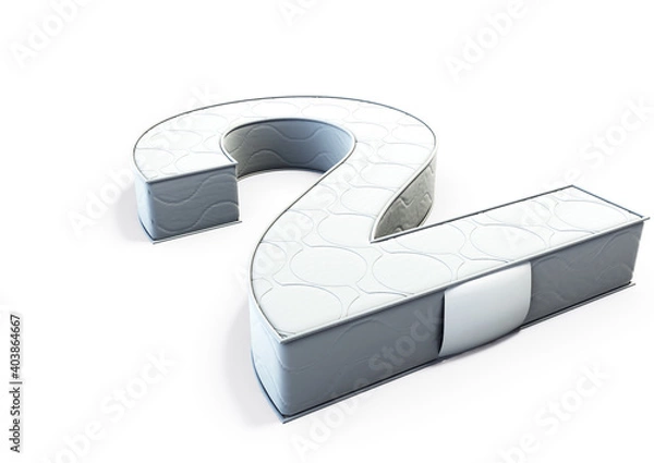 Obraz A illustration 3D of a mattress in the shape of number 2
