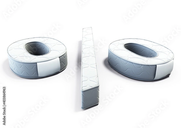 Obraz A illustration 3D of a mattress in the shape of percentagem