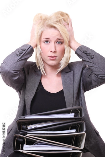 Obraz überarbeitete bürokauffrau