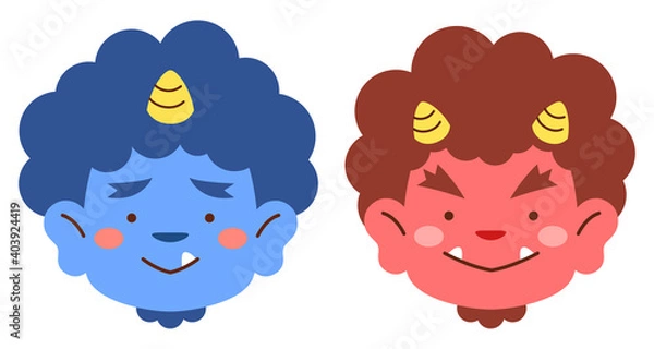 Obraz 赤鬼と青鬼のイラスト
