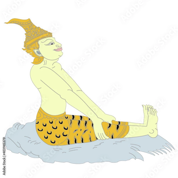 Fototapeta Hermit Datton or Thai Hermit exercise for relieve symptoms
Knee scrub with a vector illustration.