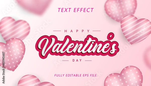 Fototapeta VALENTINE'S DAY BACKGROUND, TEMPLATES or TEXT EFFECT DESIGN