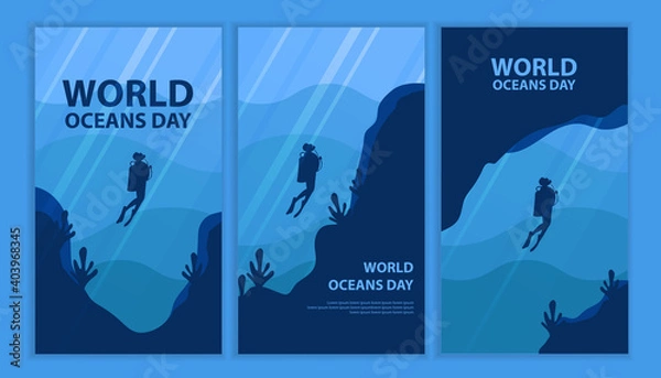 Obraz WORLD OCEANS BACKGROUND / TEMPLATES DESIGN