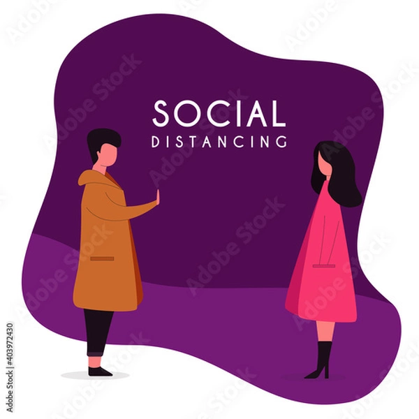 Obraz SOCIAL DISTANCING ILLUSTRATION