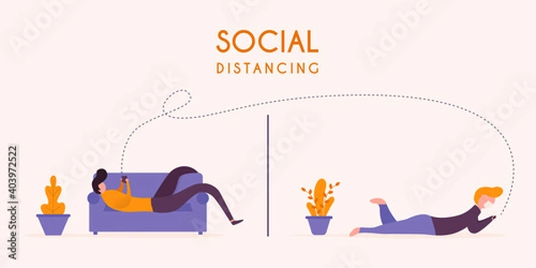 Obraz SOCIAL DISTANCING ILLUSTRATION