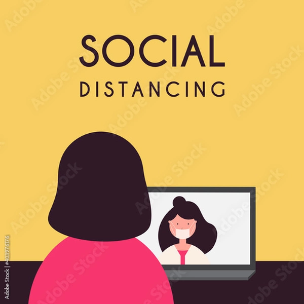 Obraz SOCIAL DISTANCING ILLUSTRATION
