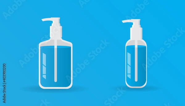 Obraz Hand Sanitizer Bottle in Blue Background