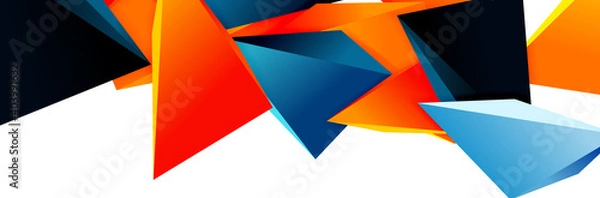 Fototapeta Triangle mosaic abstract background, 3d triangular low poly shapes. Geometric vector illustration for covers, banners, flyers and posters and other