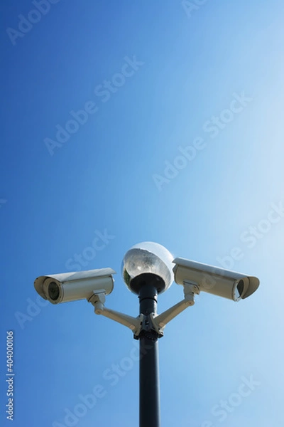 Fototapeta 青空と監視カメラ