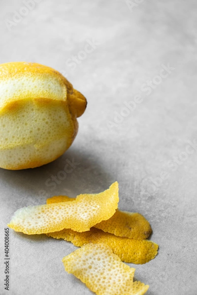 Fototapeta Peeled lemon closeup
