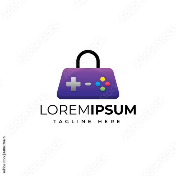 Obraz Game shop logo design vector template