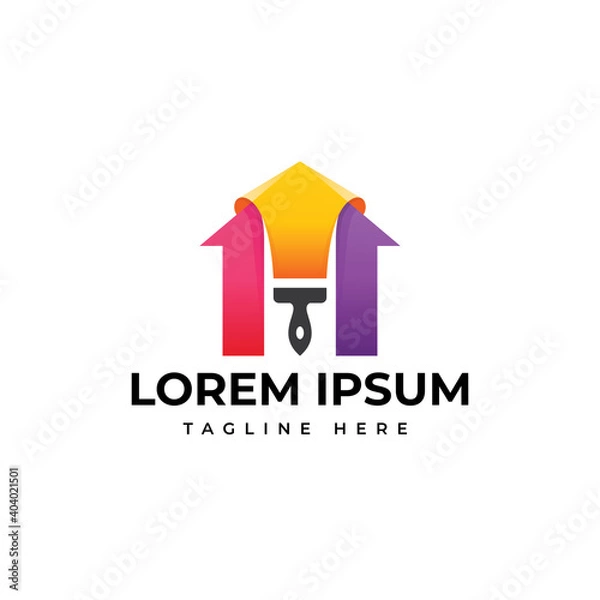 Obraz Paint house colorful logo design vector