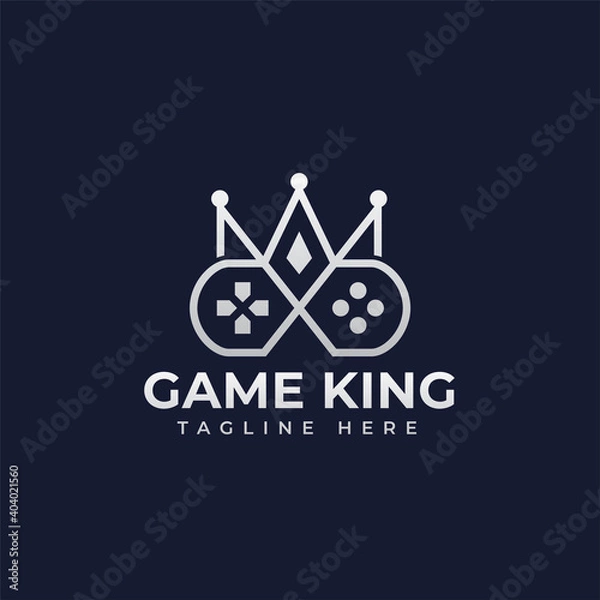 Obraz Game king elegant logo design template