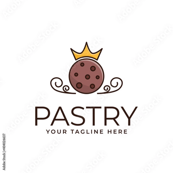 Obraz Cookie logo design with crown icon combination