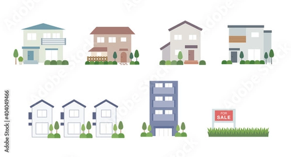 Fototapeta 住宅、不動産のイラスト