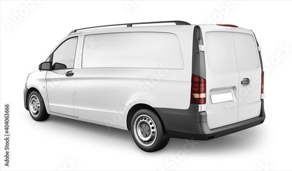 Obraz Realistic Panel Van Mockup Back Perspective View