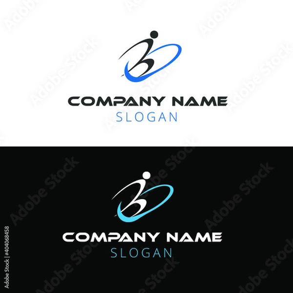 Fototapeta New run logo with tow color