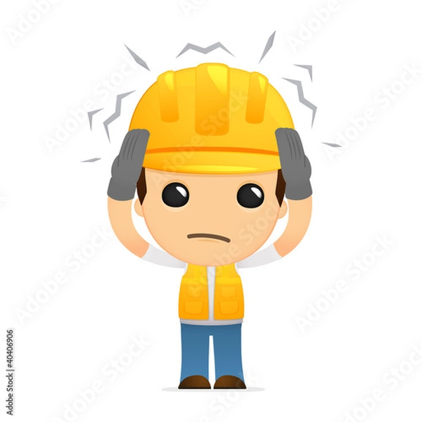 Obraz funny cartoon builder