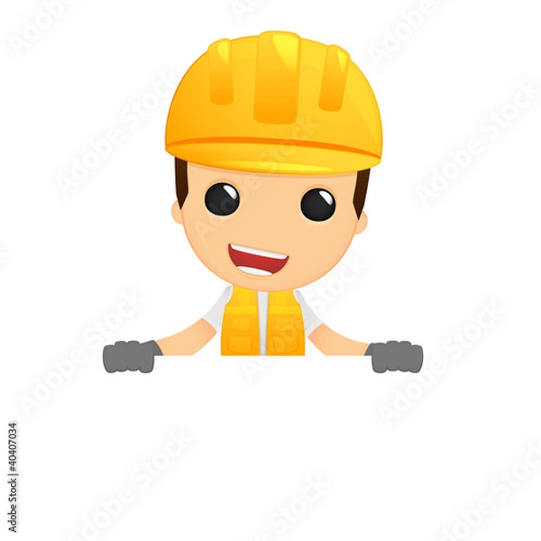 Obraz funny cartoon builder