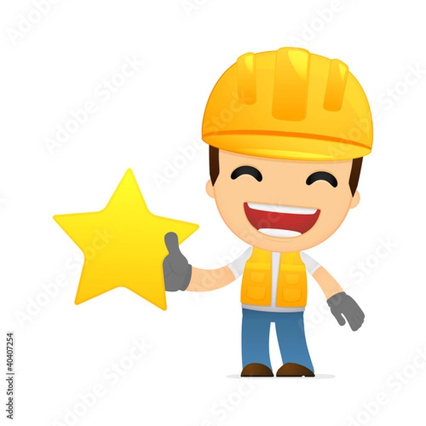 Obraz funny cartoon builder