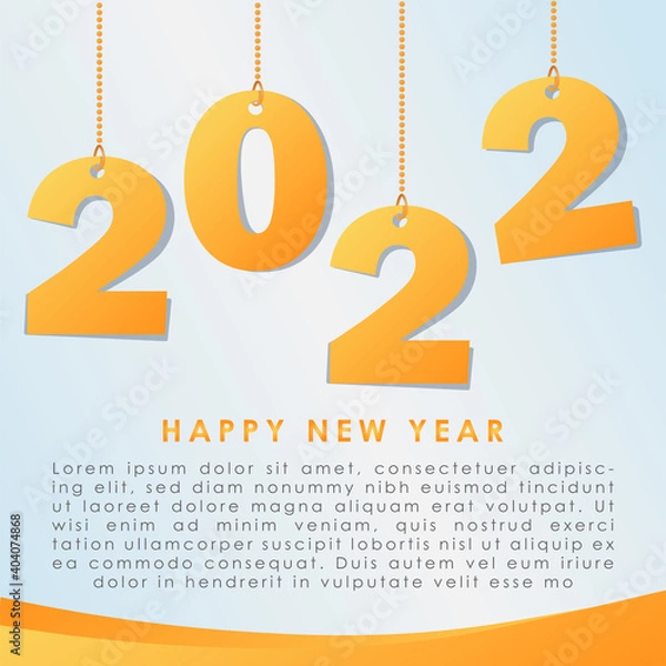 Fototapeta 2022 happy new year greating card template