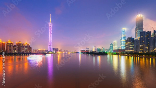 Obraz Guangzhou, China Skyline on the Pearl River