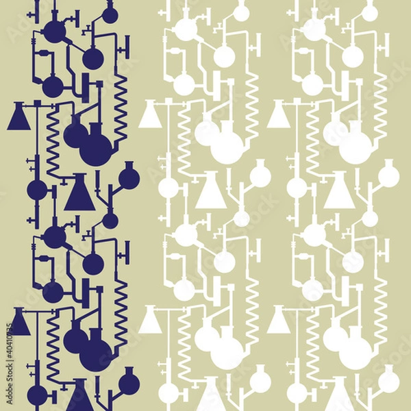 Fototapeta Science lab banner seamless pattern