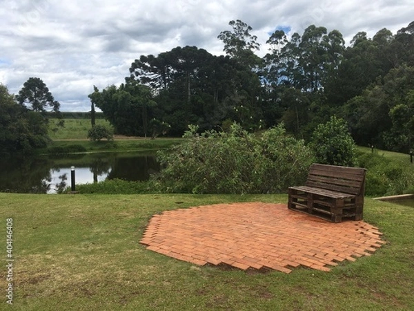 Obraz bench in the garden
