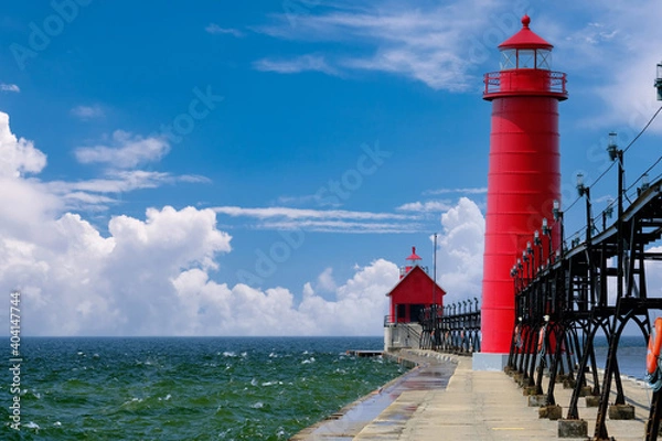 Fototapeta Grand Haven South Pierhead Inner Light, built in 1905