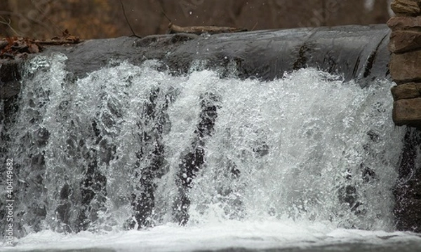 Obraz Small Waterfall Over Rock Wall