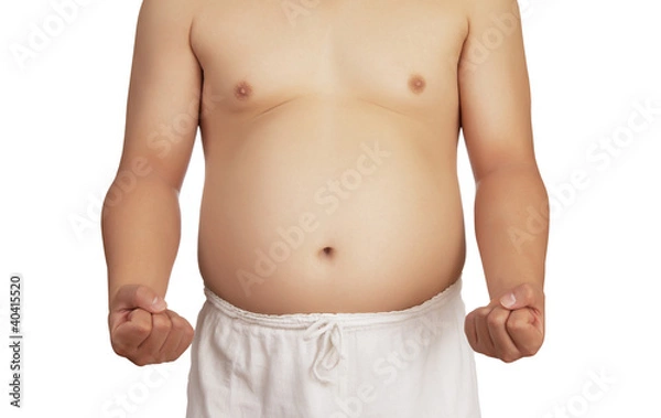 Obraz overweight man with big belly .
