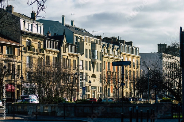 Obraz View of the facade of a historical building located in Reims, a city in the Grand Est region of France and one of the oldest in Europe