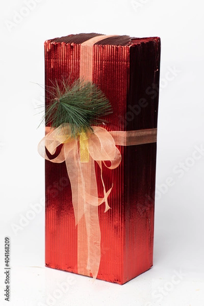Obraz red gift box with ribbon