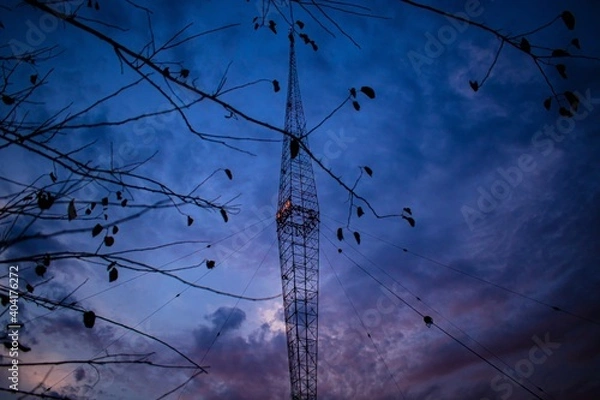 Obraz sunset radio tower 2