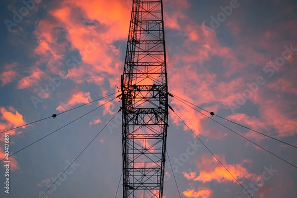 Obraz radio tower sunset 4