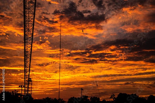 Obraz radio tower sunset 6