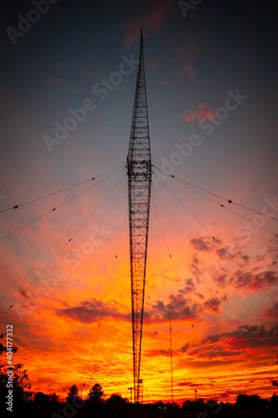 Obraz radio tower sunset 9