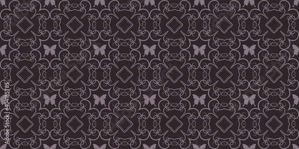 Fototapeta Decorative background pattern. Seamless wallpaper texture. Monochrome shades. Vector graphics