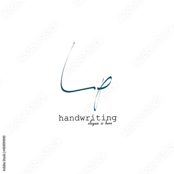 Obraz L p Lp initial letter handwriting and signature logo