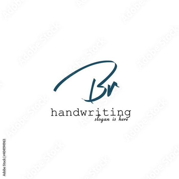 Obraz B r Br initial letter handwriting and signature logo