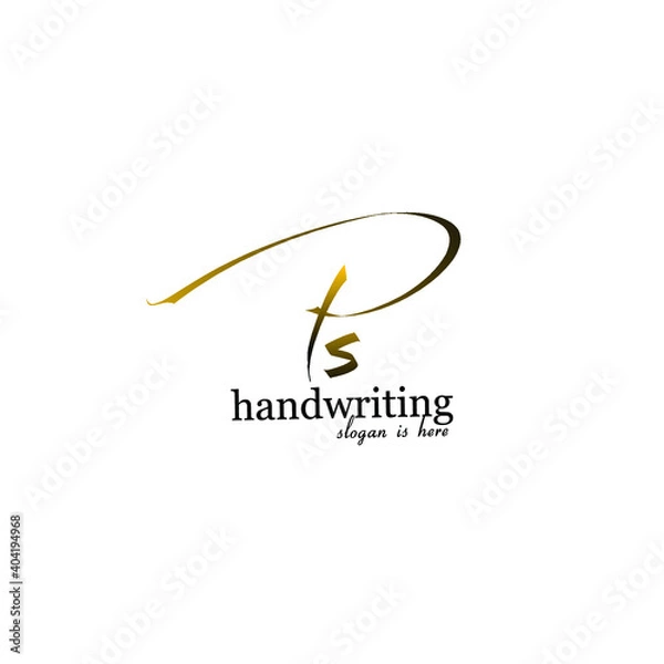 Fototapeta P s P s initial letter handwriting and signature logo