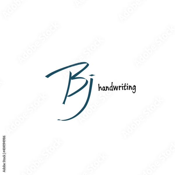 Fototapeta B j Bj initial letter handwriting and signature logo