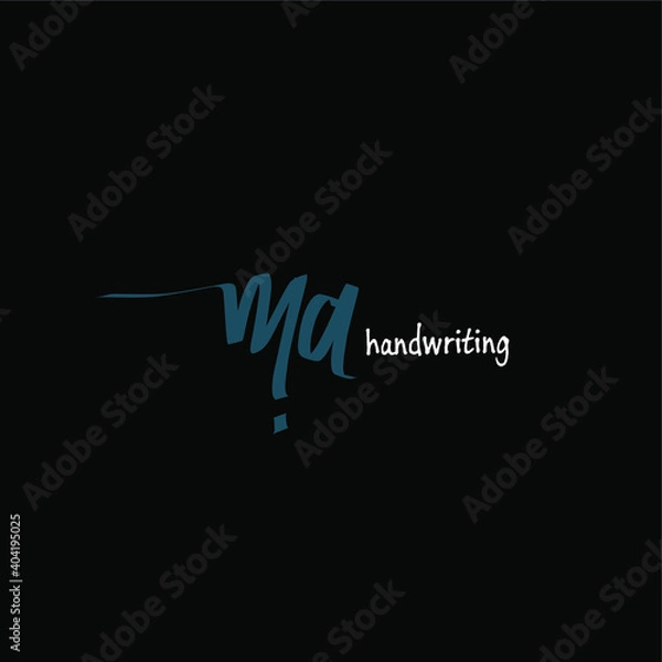 Fototapeta m a ma initial letter handwriting and signature logo
