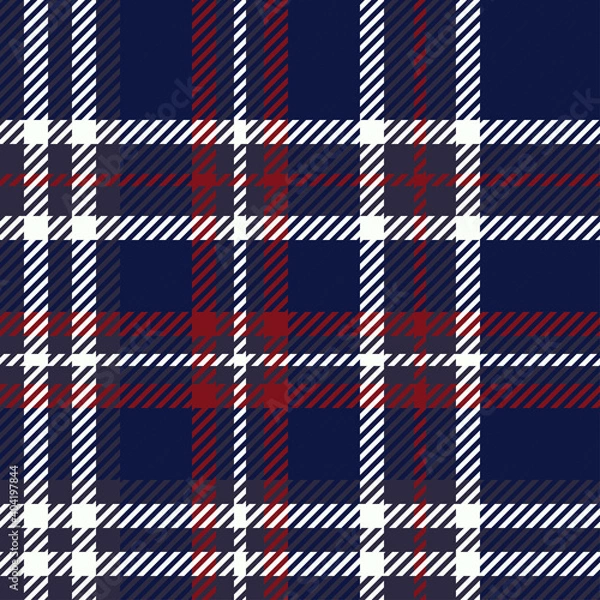 Fototapeta Tartan plaid pattern blue, white red and grey background vector illustration
