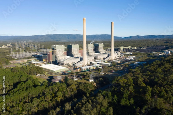 Obraz Aerial view of a coal power station at Eraring, Australia