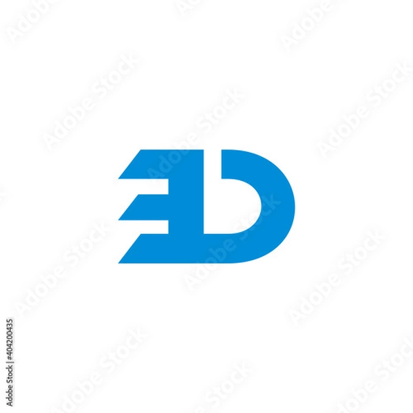 Fototapeta letter bd simple geometric logo vector